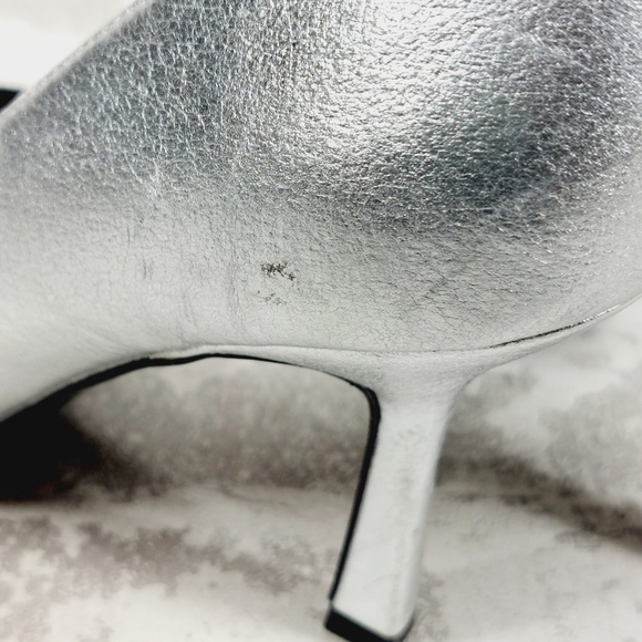 New Abound.Abiris Faux Leather Silver Pointy Toe Heeled Pumps H325 - Picture 12 of 16